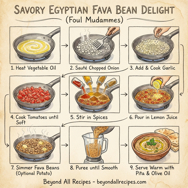 Savory Egyptian Fava Bean Delight (Foul Mudammes) instructions