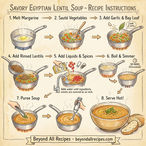 Savory Egyptian Lentil Soup instructions