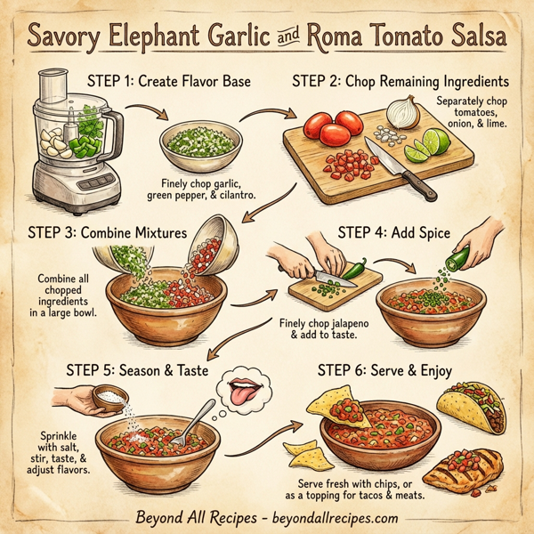 Savory Elephant Garlic and Roma Tomato Salsa instructions