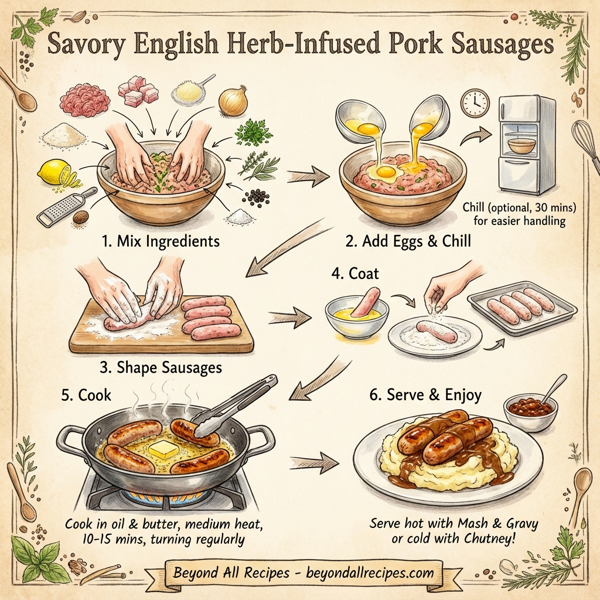 Savory English Herb-Infused Pork Sausages instructions