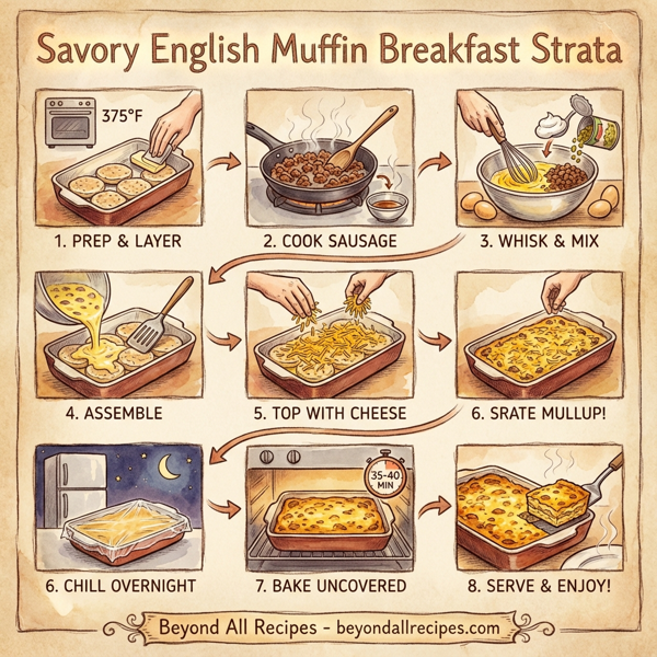 Savory English Muffin Breakfast Strata instructions