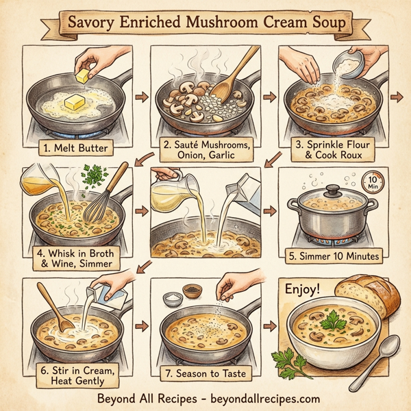 Savory Enriched Mushroom Cream Soup instructions