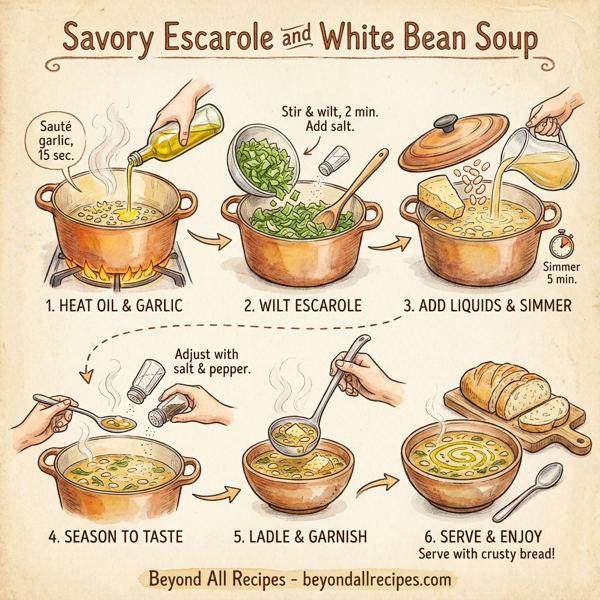 Savory Escarole and White Bean Soup instructions