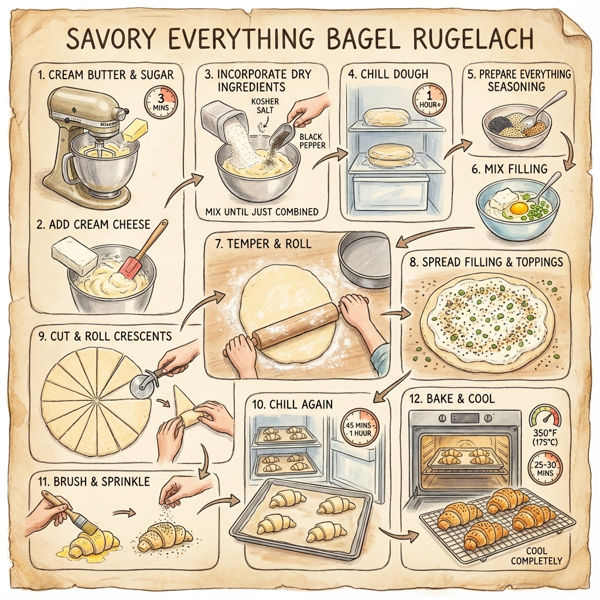 Savory Everything Bagel Rugelach instructions