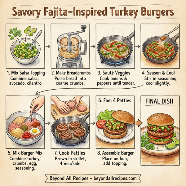 Savory Fajita-Inspired Turkey Burgers instructions
