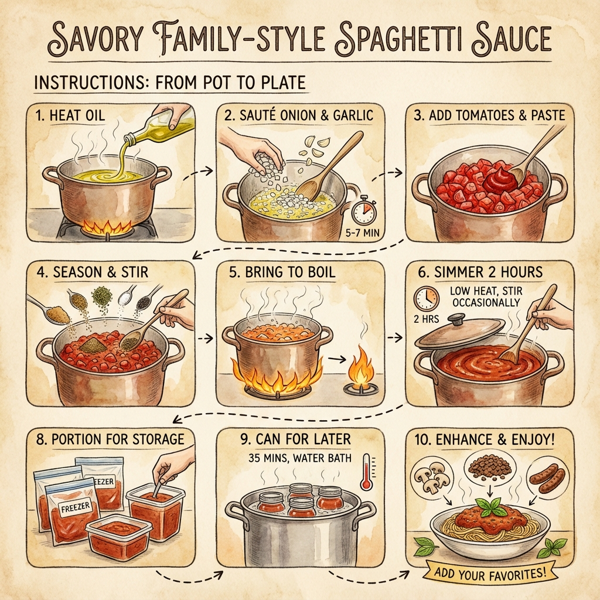 Savory Family-Style Spaghetti Sauce instructions