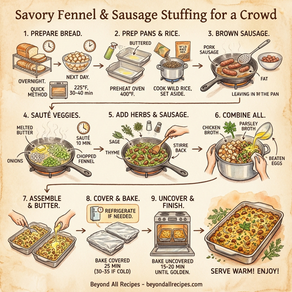 Savory Fennel and Sausage Stuffing for a Crowd instructions