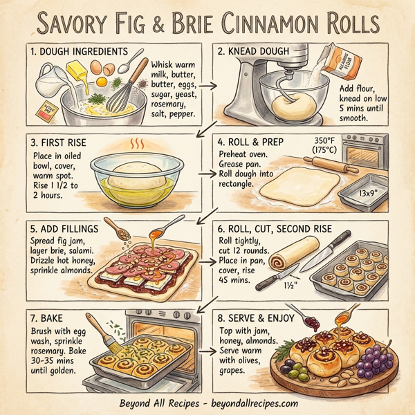 Savory Fig & Brie Cinnamon Rolls instructions