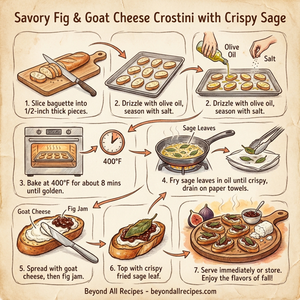 Savory Fig & Goat Cheese Crostini with Crispy Sage instructions