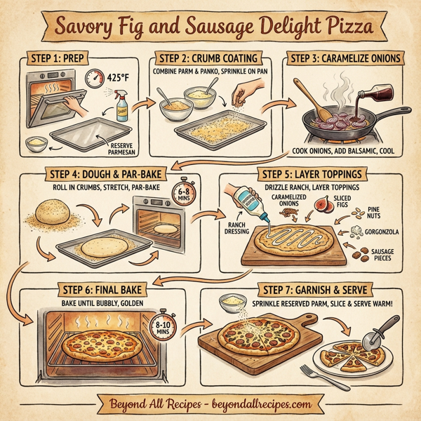 Savory Fig and Sausage Delight Pizza instructions