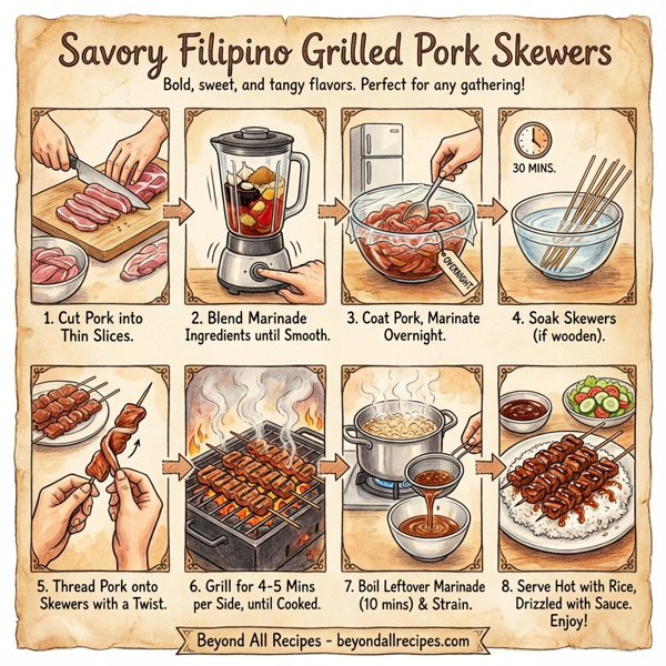 Savory Filipino Grilled Pork Skewers instructions
