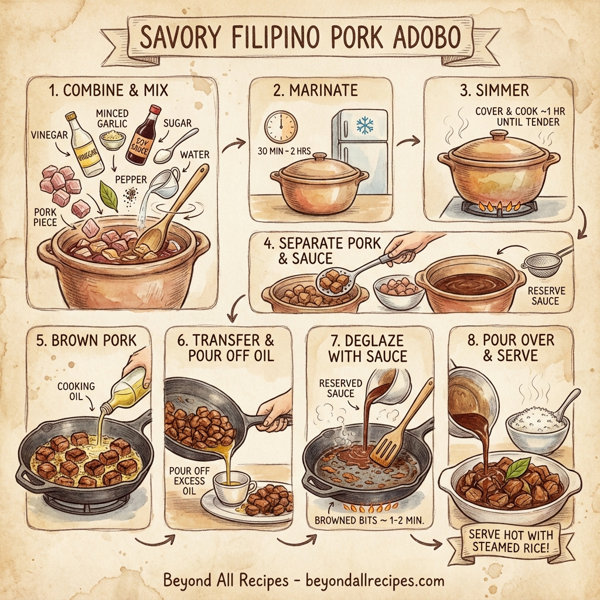 Savory Filipino Pork Adobo instructions
