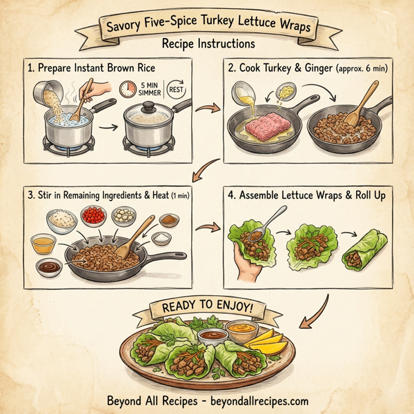 Savory Five-Spice Turkey Lettuce Wraps instructions