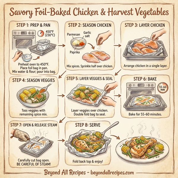 Savory Foil-Baked Chicken and Harvest Vegetables instructions