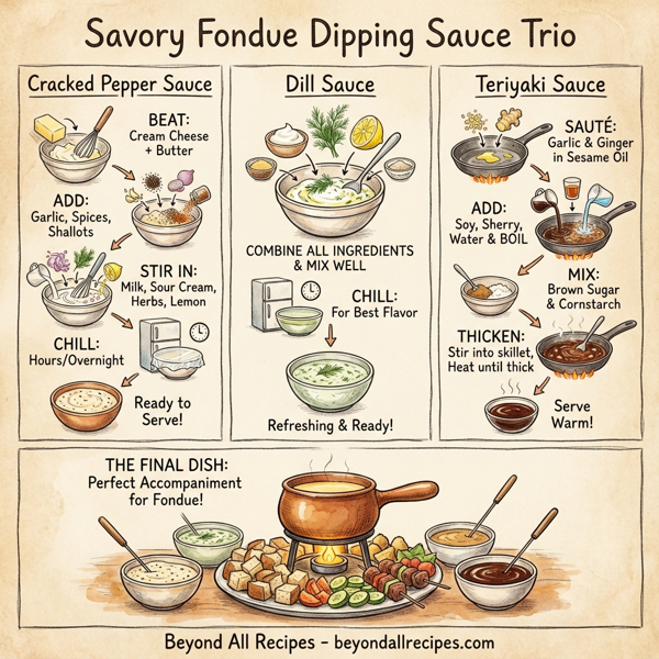 Savory Fondue Dipping Sauce Trio instructions