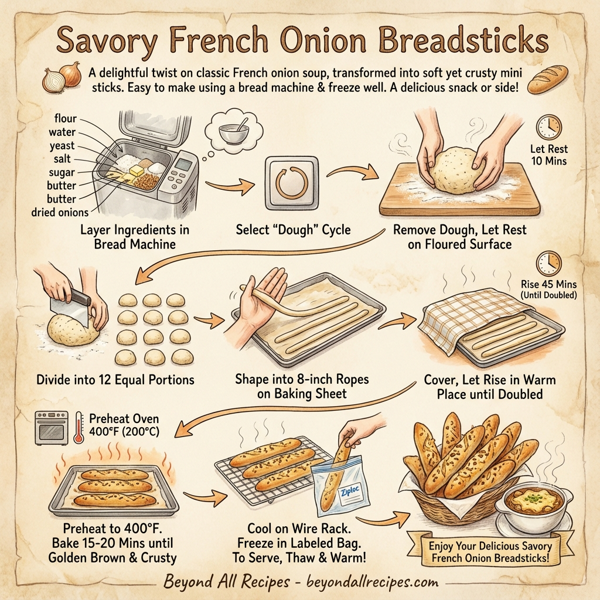 Savory French Onion Breadsticks instructions