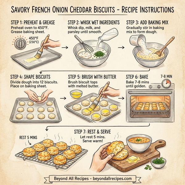 Savory French Onion Cheddar Biscuits instructions
