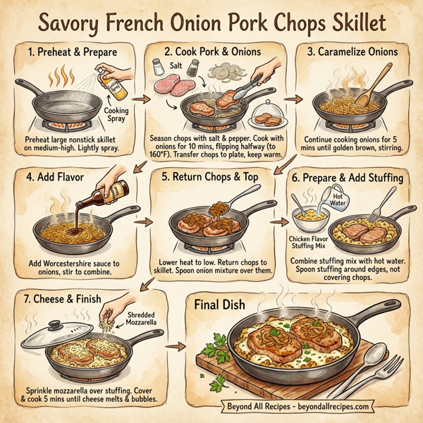 Savory French Onion Pork Chops Skillet instructions