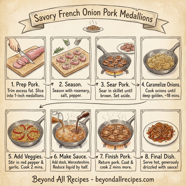 Savory French Onion Pork Medallions instructions