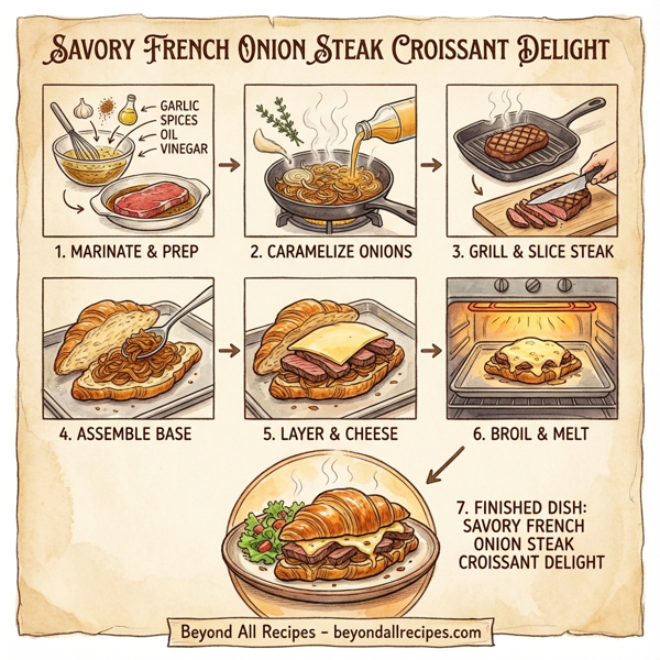 Savory French Onion Steak Croissant Delight instructions