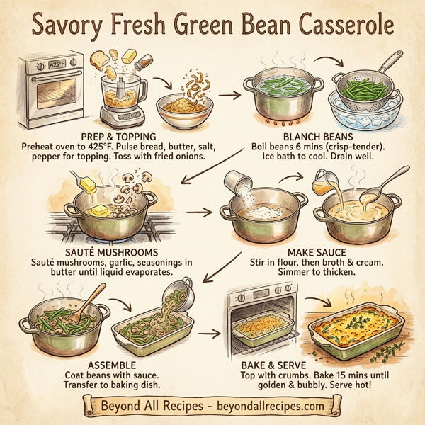 Savory Fresh Green Bean Casserole instructions