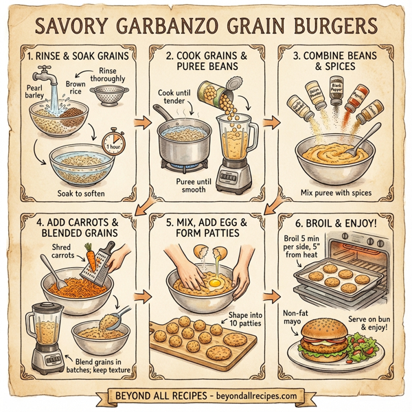 Savory Garbanzo Grain Burgers instructions
