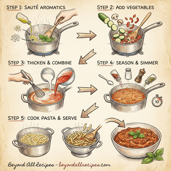 Savory Garden-Style Vegetarian Pasta Sauce instructions