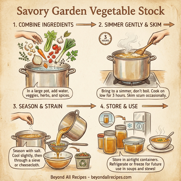 Savory Garden Vegetable Stock instructions