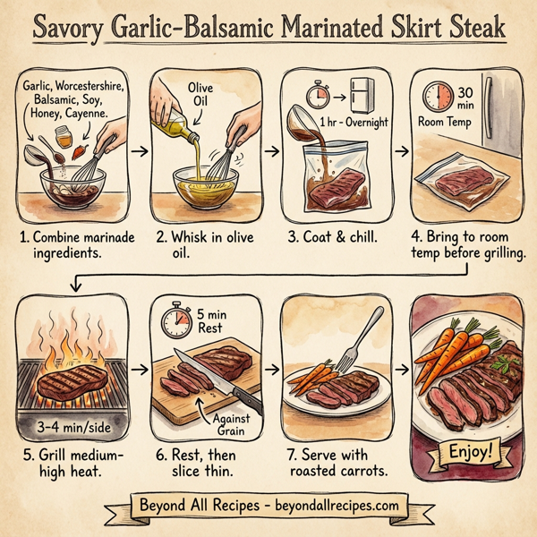Savory Garlic-Balsamic Marinated Skirt Steak instructions