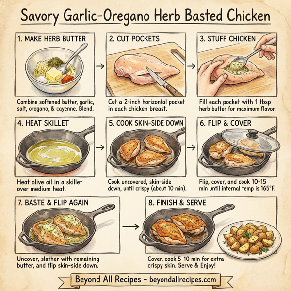 Savory Garlic-Oregano Herb Basted Chicken instructions