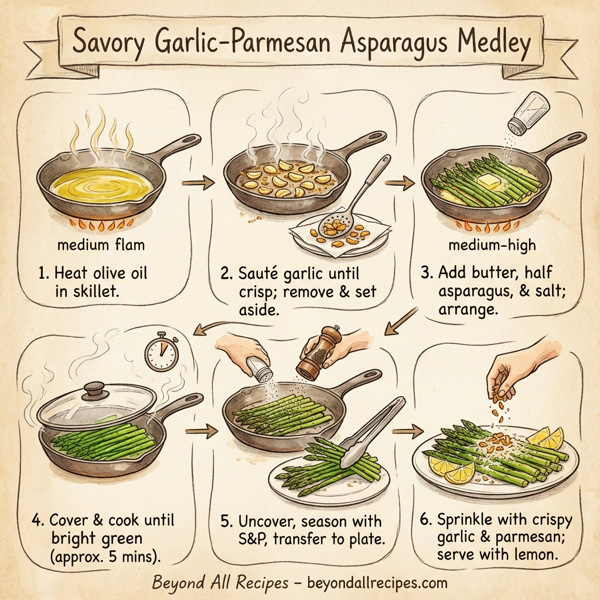 Savory Garlic-Parmesan Asparagus Medley instructions