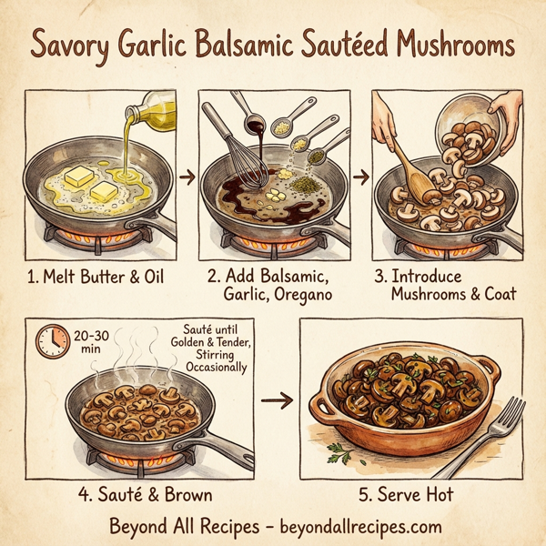 Savory Garlic Balsamic Sautéed Mushrooms instructions