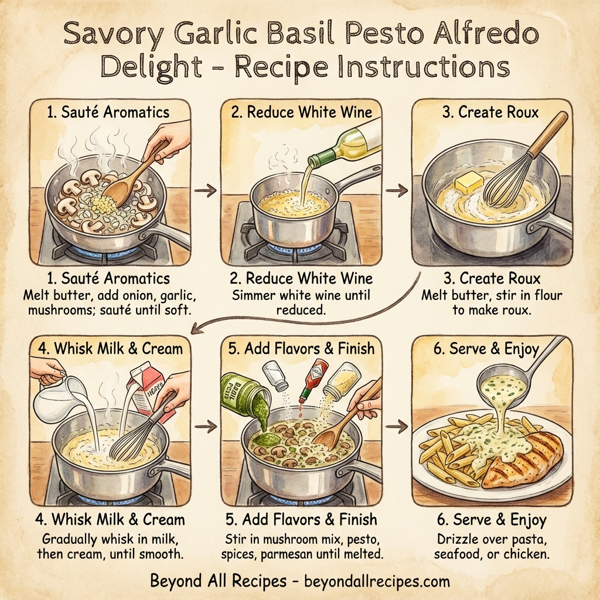 Savory Garlic Basil Pesto Alfredo Delight instructions