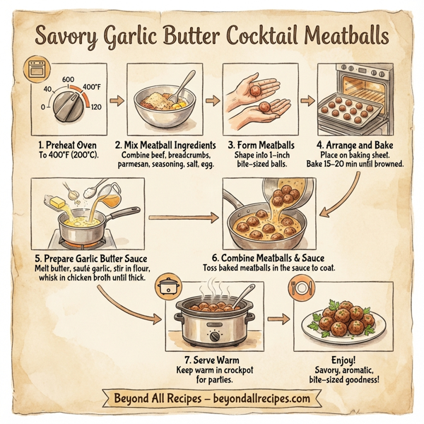 Savory Garlic Butter Cocktail Meatballs instructions