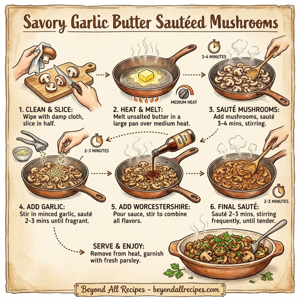 Savory Garlic Butter Sautéed Mushrooms instructions