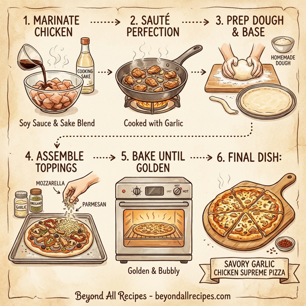 Savory Garlic Chicken Supreme Pizza instructions
