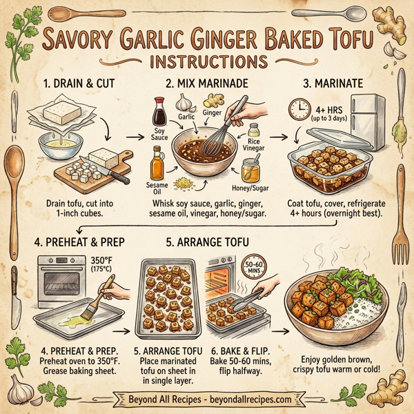Savory Garlic Ginger Baked Tofu instructions
