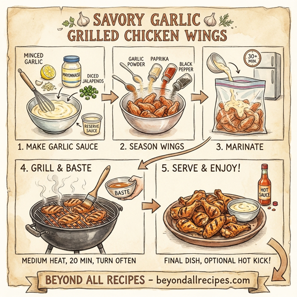 Savory Garlic Grilled Chicken Wings instructions