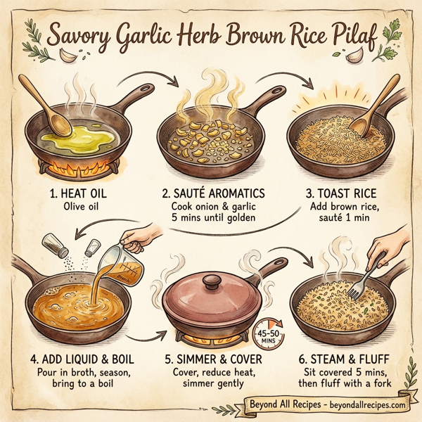 Savory Garlic Herb Brown Rice Pilaf instructions