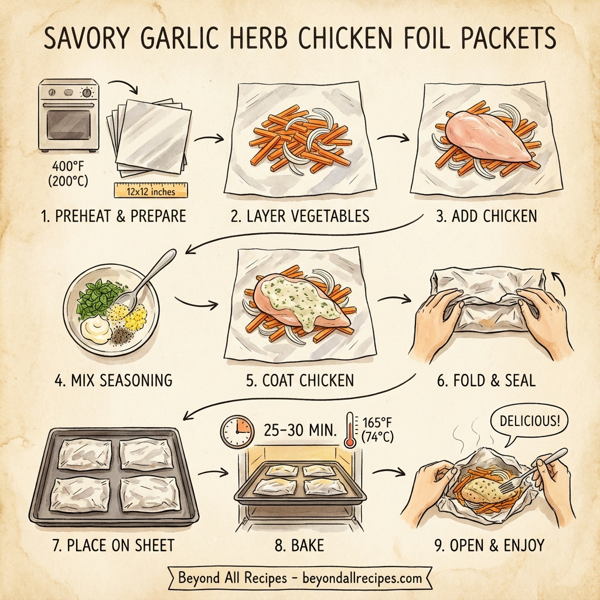 Savory Garlic Herb Chicken Foil Packets instructions