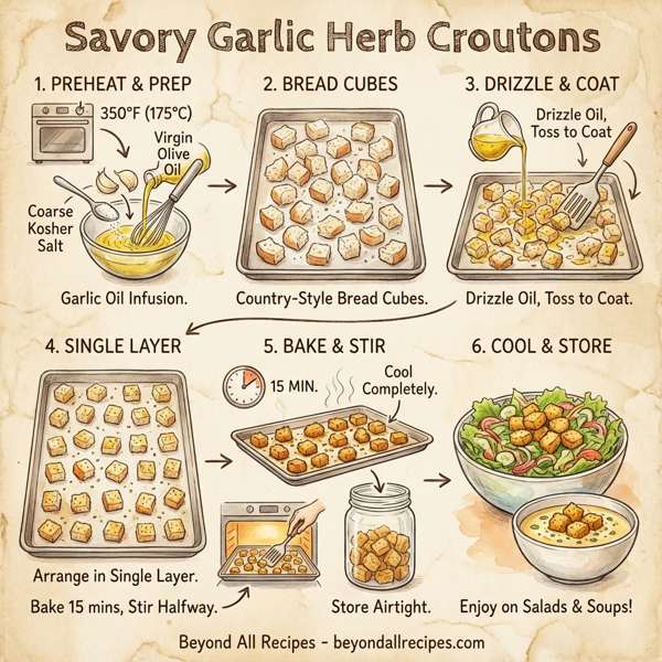 Savory Garlic Herb Croutons instructions