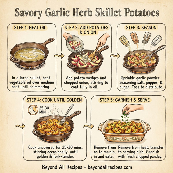 Savory Garlic Herb Skillet Potatoes instructions