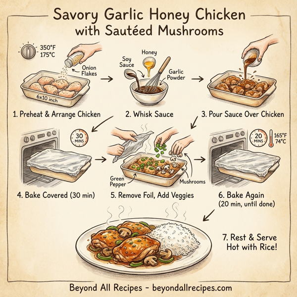 Savory Garlic Honey Chicken with Sautéed Mushrooms instructions
