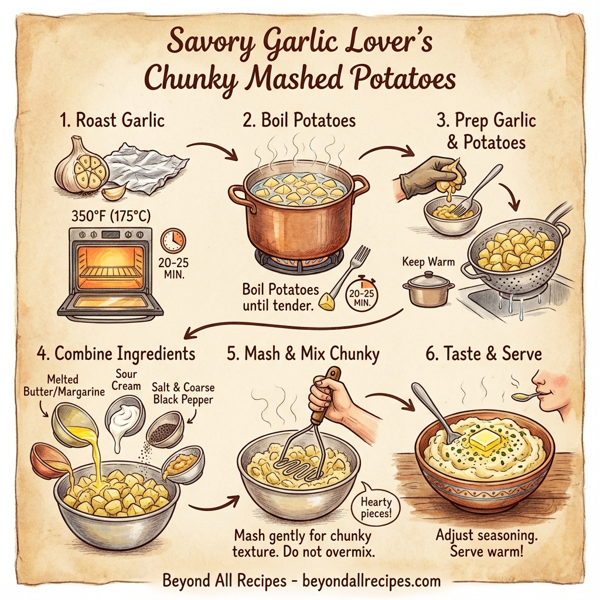 Savory Garlic Lover's Chunky Mashed Potatoes instructions