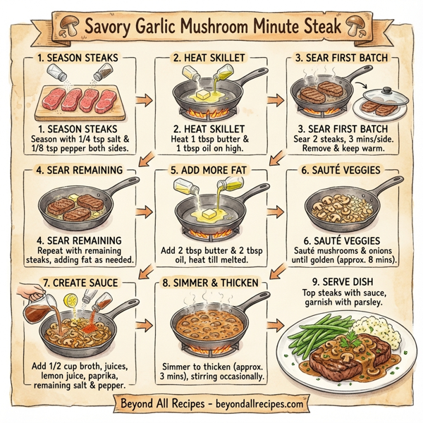 Savory Garlic Mushroom Minute Steak instructions