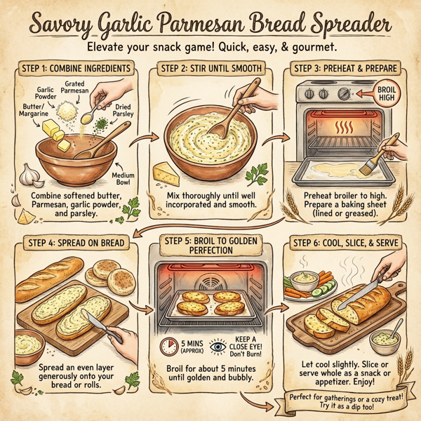 Savory Garlic Parmesan Bread Spreader instructions
