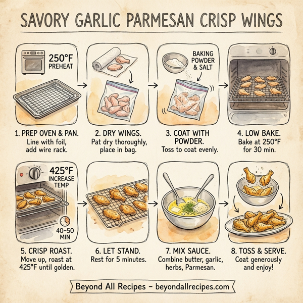 Savory Garlic Parmesan Crisp Wings instructions