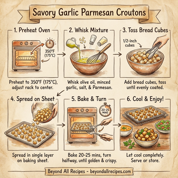 Savory Garlic Parmesan Croutons instructions