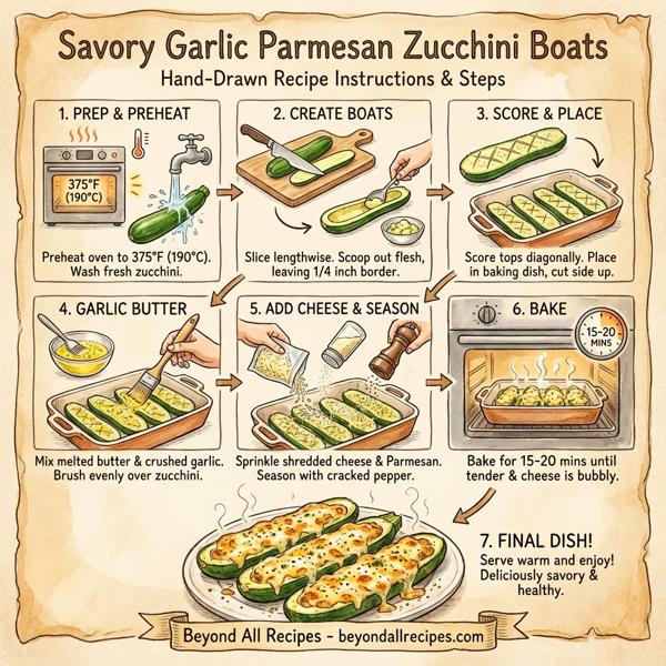 Savory Garlic Parmesan Zucchini Boats instructions
