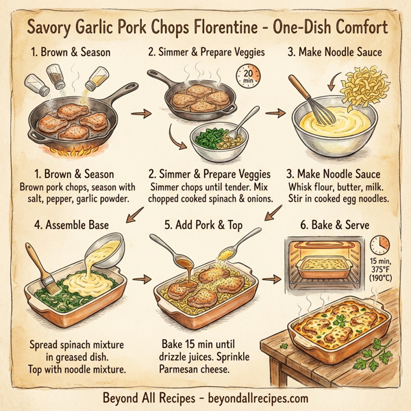 Savory Garlic Pork Chops Florentine instructions